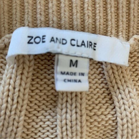 Zoe & Claire Cream Fit & Flare Short Sleeve Midi Sweater Dress - Picture 13 of 15